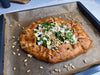 Galette mit Rosenseitlingen, Spinat und Ziegenkäse