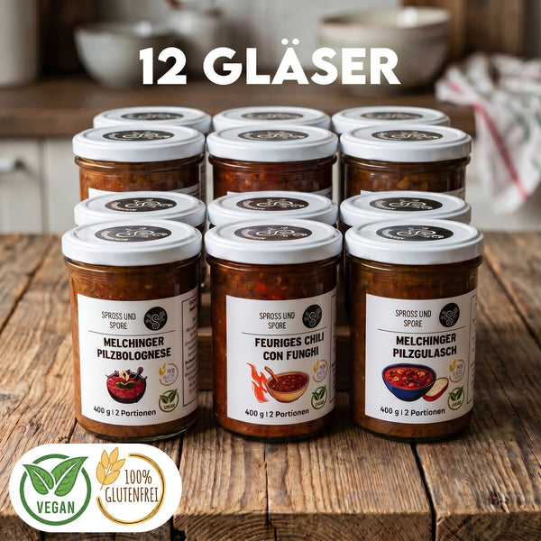 Probierpaket - 12 vegane Pilzgerichte