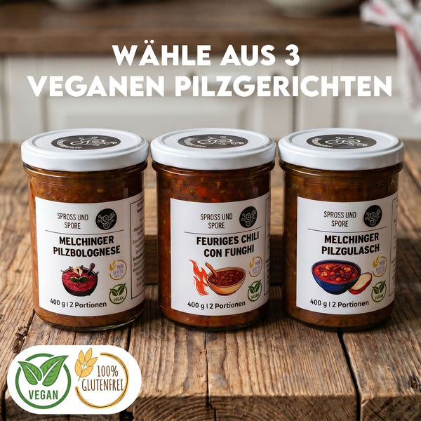 Vegane Pilzgerichte aus dem Glas